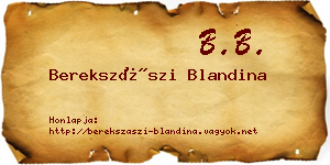 Berekszászi Blandina névjegykártya